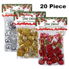 Tree Décorations, 20 piece - Assorted Colour Packs